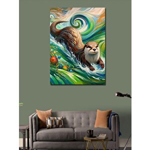 Kanvas Tablo Nehirde Su Samuru 70x100 cm
