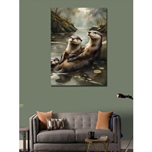 Kanvas Tablo Su Samuru Çifti 100x140 cm