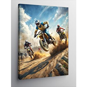 Kanvas Tablo Motokros Yarışı 50x70 cm