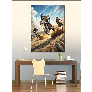 Kanvas Tablo Motokros Yarışı 50x70 cm