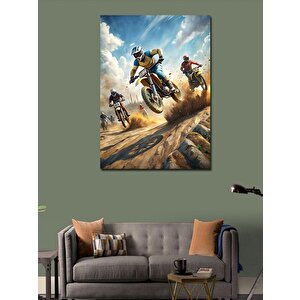 Kanvas Tablo Motokros Yarışı 50x70 cm