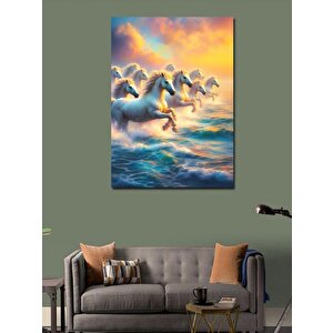 Kanvas Tablo Suda Koşan Atlar 100x140 cm