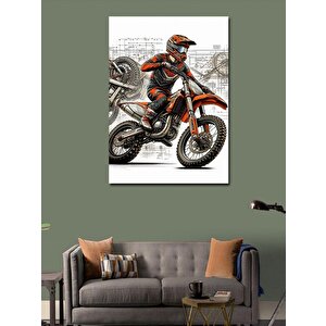 Kanvas Tablo Motor Üzerinde Yarışçı 70x100 cm