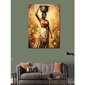 Kanvas Tablo Su Taşıyan Afrikalı Kadın 100x140 cm