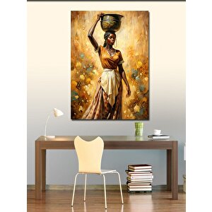 Kanvas Tablo Su Taşıyan Afrikalı Kadın 70x100 cm