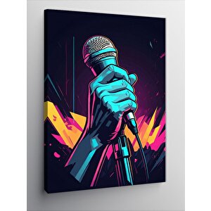 Kanvas Tablo Sahne Mikrofonu 70x100 cm