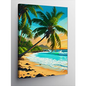 Kanvas Tablo Tropik Sahil 70x100 cm