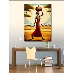 Kanvas Tablo Su Taşıyan Afrikalı Kadın 70x100 cm