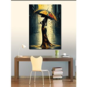 Kanvas Tablo Yağmurda Yürüyen Kadın 50x70 cm
