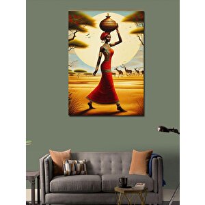 Kanvas Tablo Su Taşıyan Afrikalı Kadın 100x140 cm