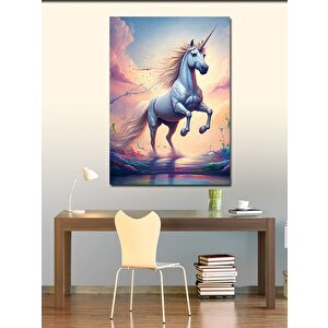 Kanvas Tablo Şahşlanan Tek Boynuzlu At 100x140 cm