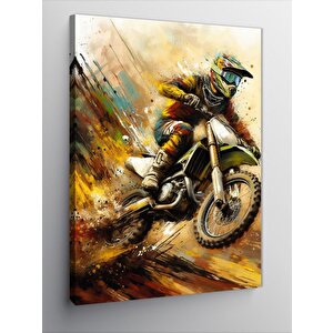 Kanvas Tablo Motokros Yarışçısı 50x70 cm