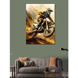 Kanvas Tablo Motokros Yarışçısı 50x70 cm