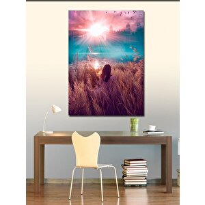 Kanvas Tablo Sahil Kenarındaki Kadın 100x140 cm