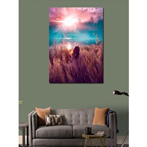 Kanvas Tablo Sahil Kenarındaki Kadın 100x140 cm