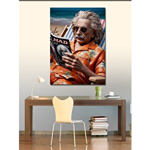 Kanvas Tablo Dergi Okuyan Einstein 70x100 cm