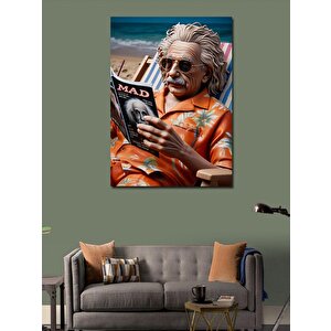 Kanvas Tablo Dergi Okuyan Einstein 70x100 cm