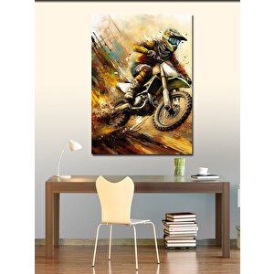 Kanvas Tablo Motokros Yarışçısı 70x100 cm