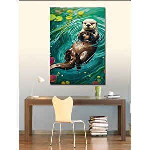 Kanvas Tablo Nehirde Tembel Su Samuru 70x100 cm