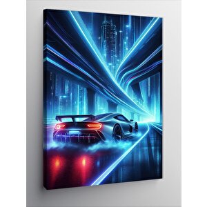 Kanvas Tablo Neon Gece Yarışı 70x100 cm