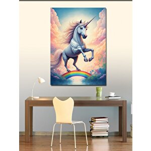 Kanvas Tablo Gökyüzünde Tek Boynuzlu At 100x140 cm