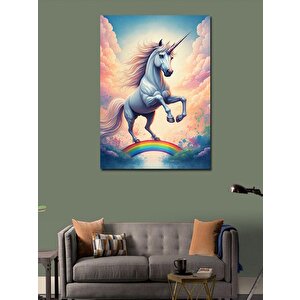 Kanvas Tablo Gökyüzünde Tek Boynuzlu At 100x140 cm