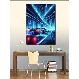Kanvas Tablo Neon Gece Yarışı 50x70 cm