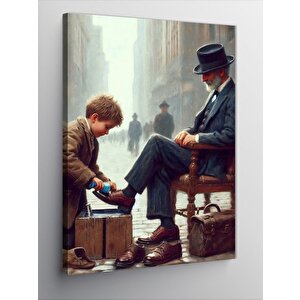 Kanvas Tablo Ayakkabı Boyacısı 70x100 cm