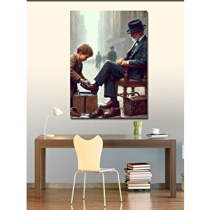 Kanvas Tablo Ayakkabı Boyacısı 100x140 cm