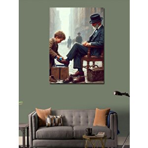Kanvas Tablo Ayakkabı Boyacısı 100x140 cm