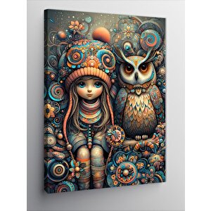 Kanvas Tablo Yağmurda Şemsiyeli Kız Çocuğu 50x70 cm