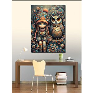 Kanvas Tablo Yağmurda Şemsiyeli Kız Çocuğu 50x70 cm