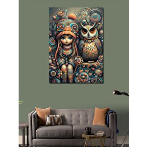 Kanvas Tablo Yağmurda Şemsiyeli Kız Çocuğu 50x70 cm
