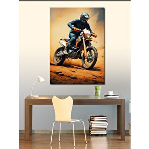 Kanvas Tablo Motokros Yarışçısı 50x70 cm