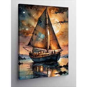 Kanvas Tablo Denizdeki Tekne 70x100 cm
