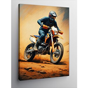 Kanvas Tablo Motokros Yarışçısı 70x100 cm