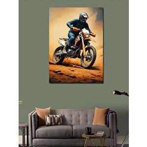 Kanvas Tablo Motokros Yarışçısı 70x100 cm