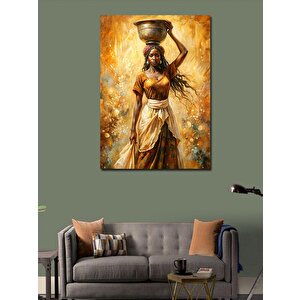 Kanvas Tablo Su Taşıyan Afrikalı Kadın 100x140 cm
