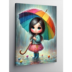 Kanvas Tablo Yağmur Ve Kız Çocuğu 70x100 cm