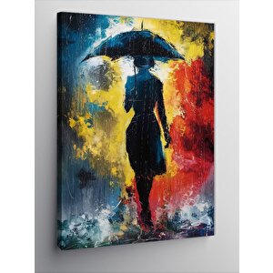 Kanvas Tablo Yağmurda Kadın 100x140 cm