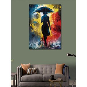 Kanvas Tablo Yağmurda Kadın 100x140 cm