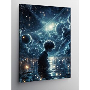 Kanvas Tablo Uzayda Yalnız Çocuk 50x70 cm