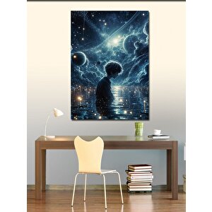 Kanvas Tablo Uzayda Yalnız Çocuk 50x70 cm