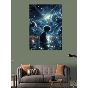 Kanvas Tablo Uzayda Yalnız Çocuk 70x100 cm