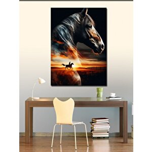 Kanvas Tablo Kovboy Ve At 100x140 cm