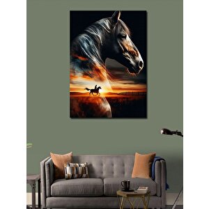 Kanvas Tablo Kovboy Ve At 100x140 cm