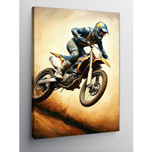 Kanvas Tablo Motokros Yarışçısı 50x70 cm