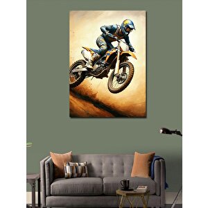 Kanvas Tablo Motokros Yarışçısı 50x70 cm
