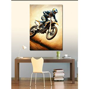 Kanvas Tablo Motokros Yarışçısı 100x140 cm
