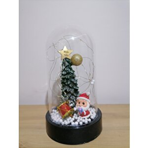Yılbaşı Çam Ağacı Noel Baba Kardan Adam Çiçek Işıklı Fanus Dekoratif Teraryum Sevgiliye Özel Hediye